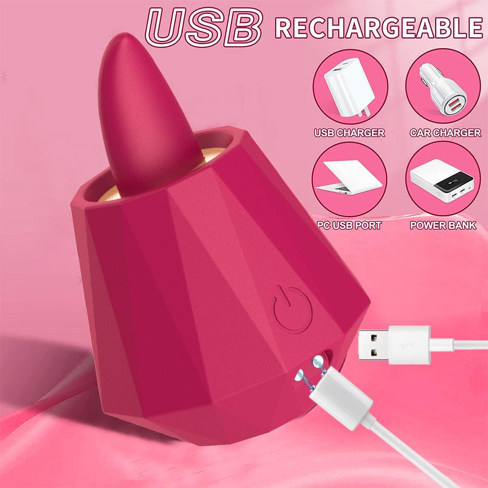 Female Rose Vibrator Diamond Shape Clit Stimulator Woman Sex Toys - propinkup