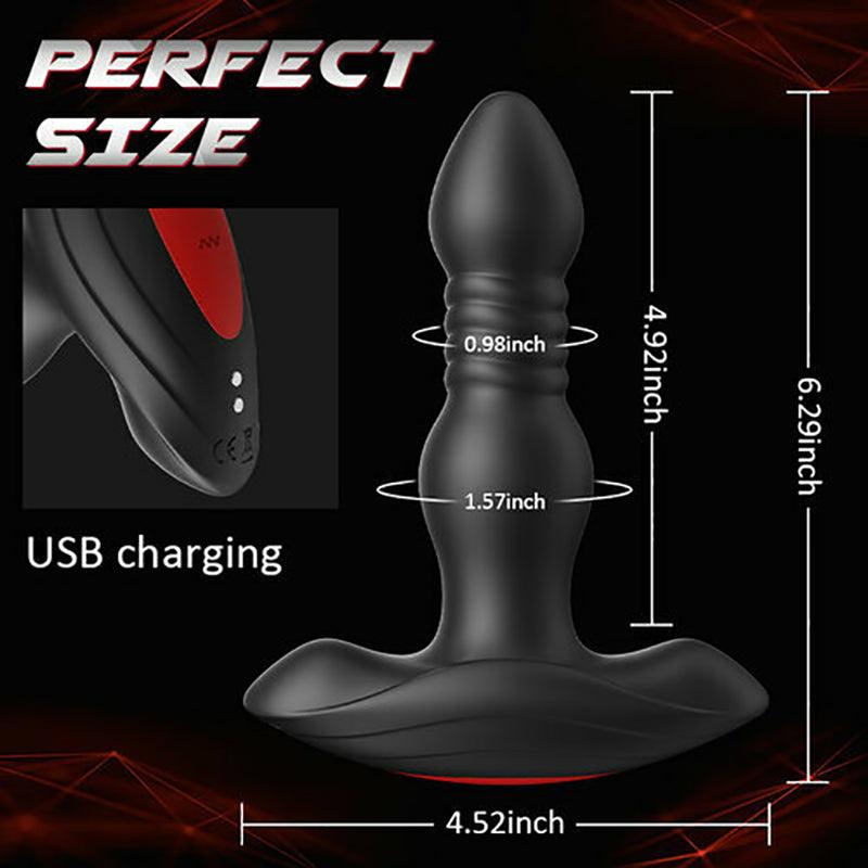 HALE 3 Thrusting 10 Vibrations Anal Plug With Remote Controller Butt plug - propinkup