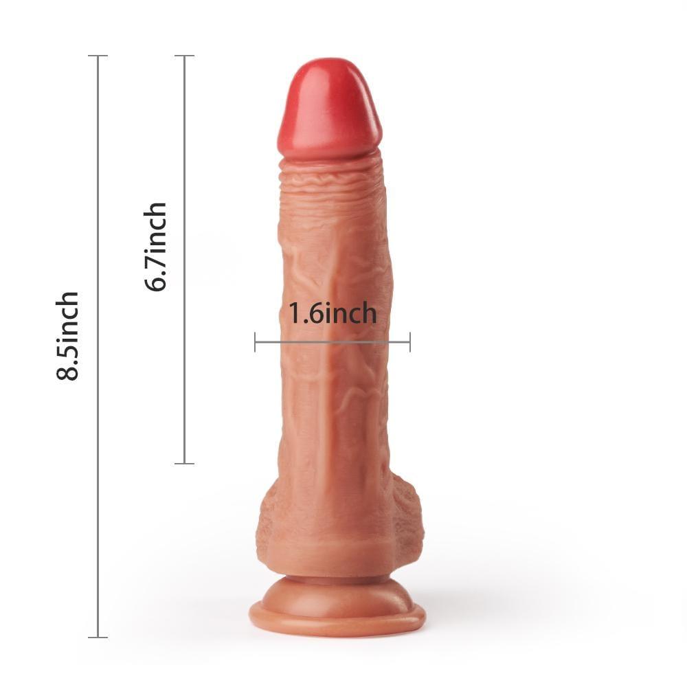 Heating 42 Celsius 10-frequency Squirming Vibrating 8.5 Inch Dildo Remote Control - propinkup