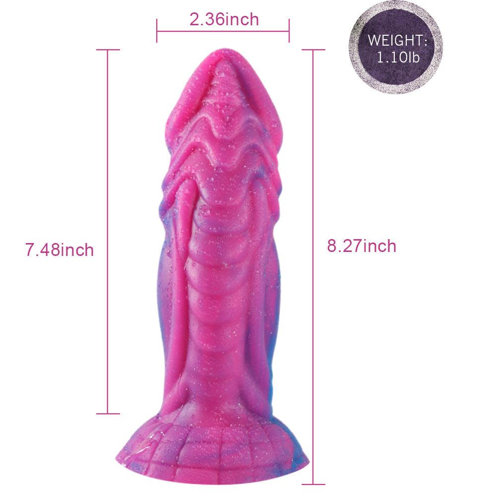 Monster Design Starry Huge Dildo Plus Size Liquid Silicone Dildos with Suction Cup - propinkup