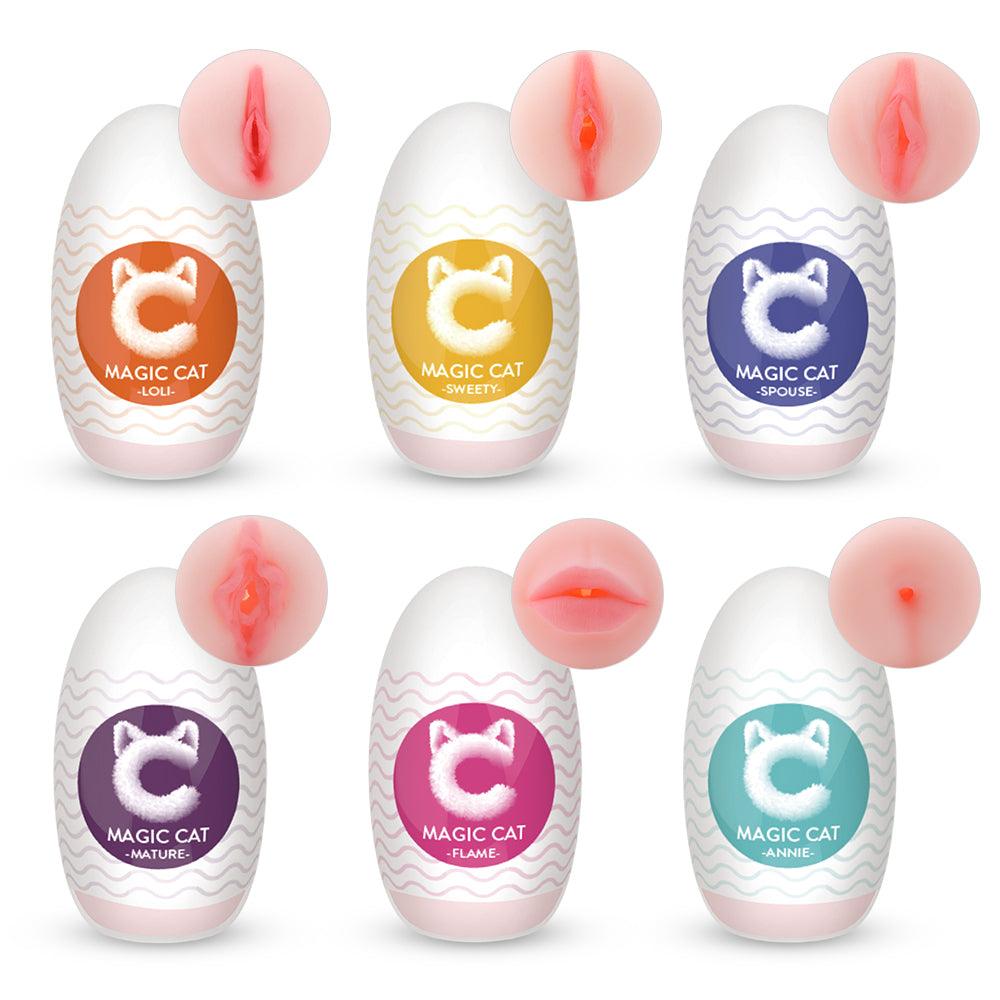 Magic Cat Easy Beat Male Masturbator Anal Oral Vagina Set of 6 Variant Texture - propinkup