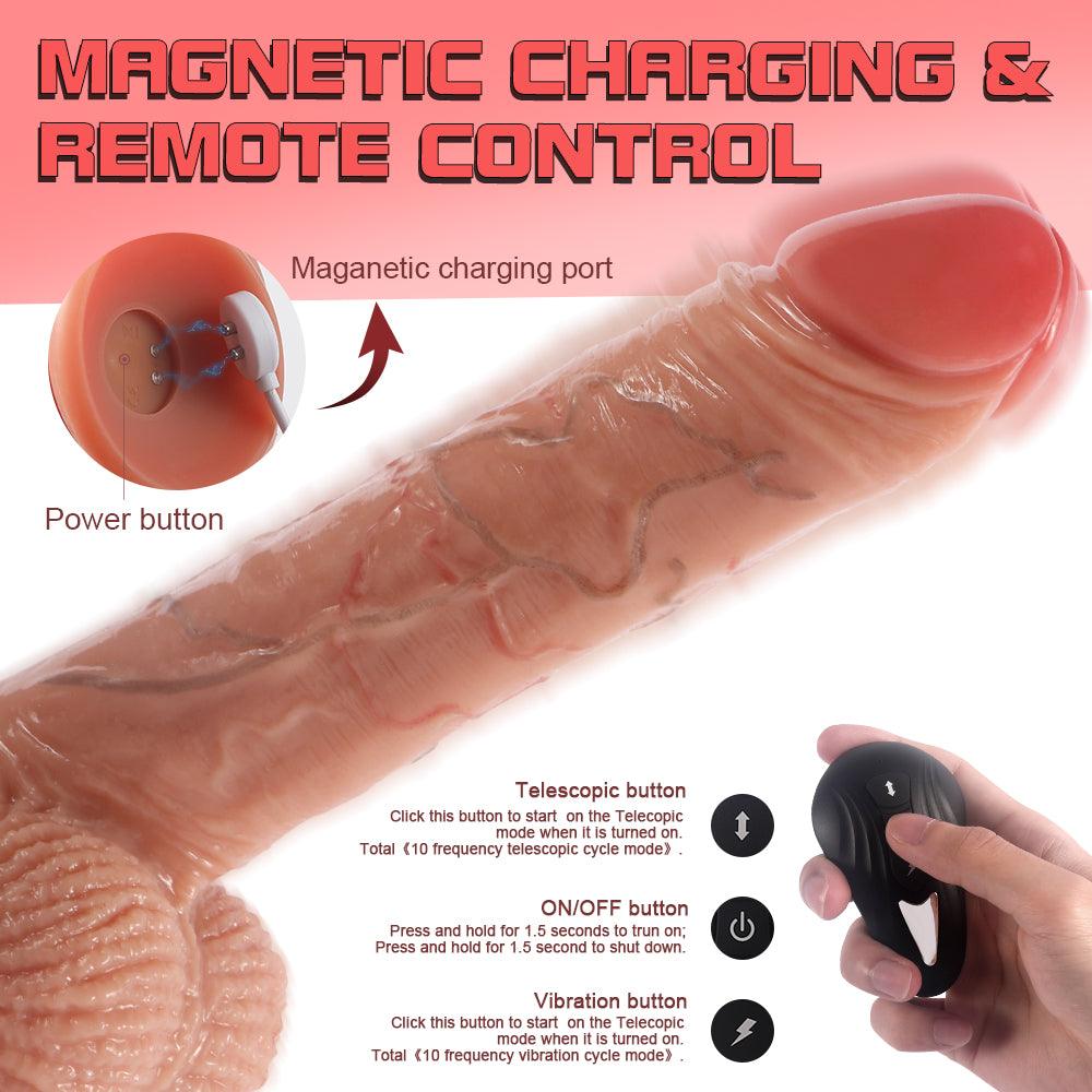 Propinkup Super Realistic Max Cock 3 Stretching 10 Vibration Lifelike Dildo - propinkup