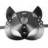 Cosplay Face Mask Fox Bunny Cat PU leather Rivet Punk Style - propinkup