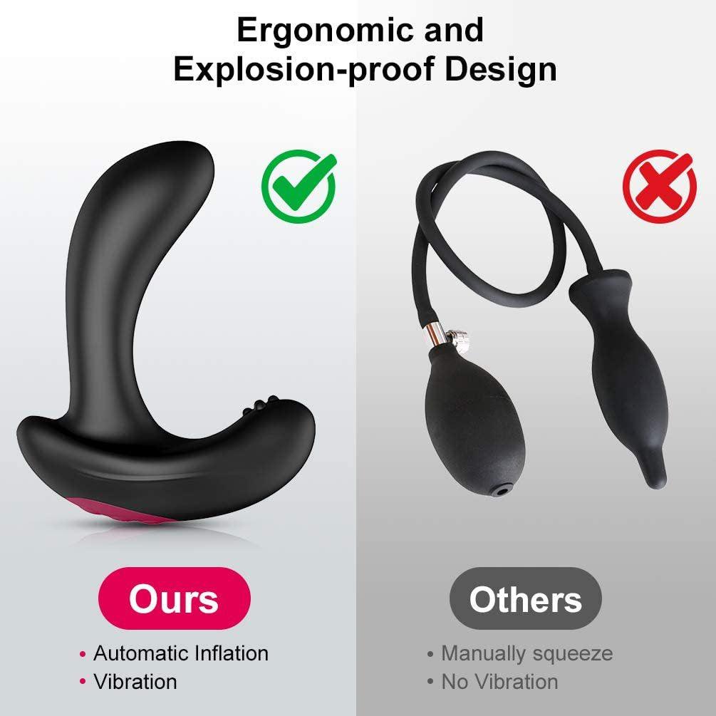 Prostate Massager 10 Frequency Vibration Automatical Air Pump Inflatable Butt Plug - propinkup