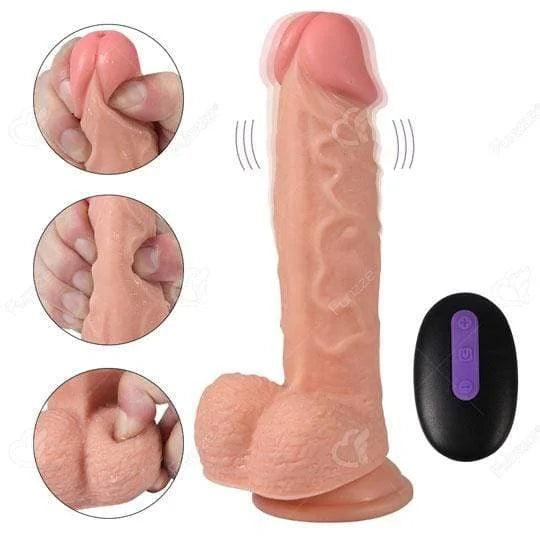 Hero Realistic Dildo Remote Dildo Vibrator with 20 Vibrating Modes - propinkup