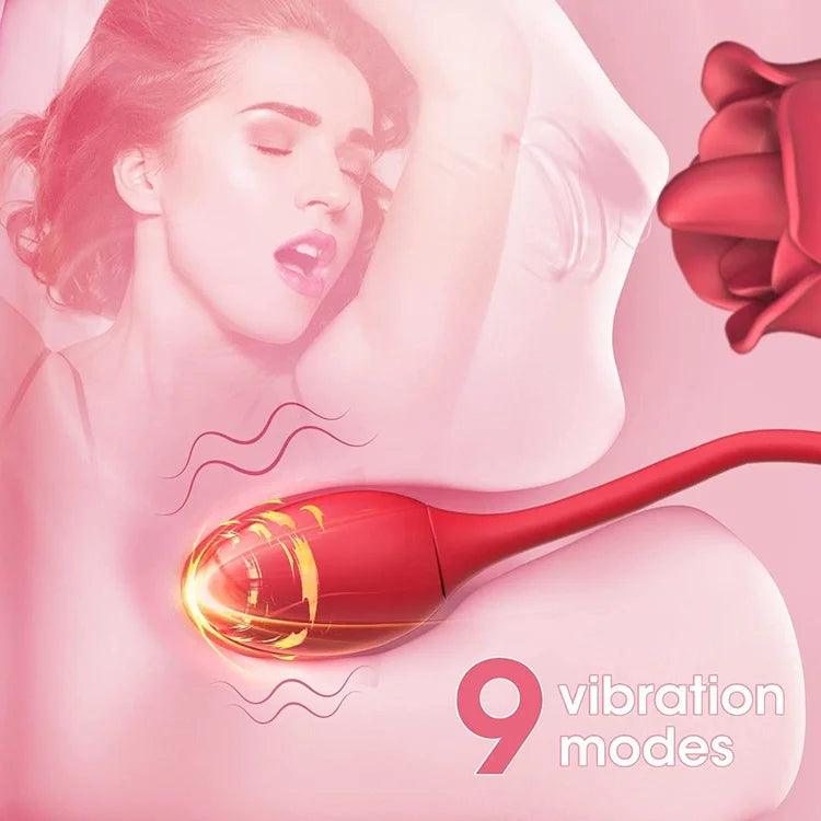 Woman Rose Vibrator Sucking Tongue Licking Vibrators Adult Sex Toy - propinkup