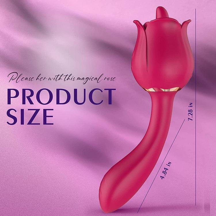 Rose Vibrator with 9 Licking & 9 Vibration for female G-Spot Clit Vibrators - propinkup