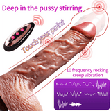 Stretching Heating Vibration Peristalsis Dildo Remote Control 8.8 Inch - propinkup